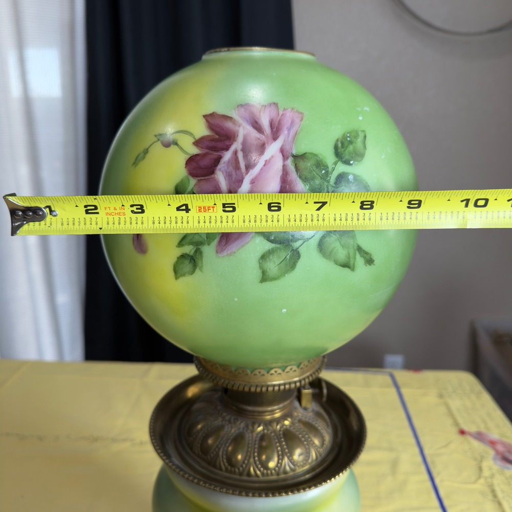 VTG Patti Smith Signed 1989 Hand Painted GWTW Double Globe Electrified Oil Lamp - Picture 15 of 16